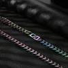 Necklaces Rainbow Miami Cuban Link Chain hiphop stainless steel cuban chain jewelry hip hop cuban link chain necklace