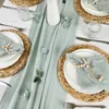 Bordslöpare Retro bomullsgasduk Burr Texture Matserare Servete Anpassa Vintage Wedding Kitchen Dinner Dekoration 230520