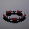 Bedelarmbanden zonder magnetische zwarte magnetische slanke armband voor vrouwen mannen Hematiet Stone Therapie Gezondheidszorg Magnet Kralen sieraden Giftcharm