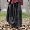 Jupes Johnature détresse Flash taille élastiquée jupe en lin 2023 printemps et été femme couleur unie Vintage