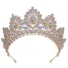 Big Opal Crystal Crowns Diadem Bankett Tiaras Pageant Party Wedding Costume Party Hair Jewelry