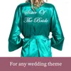 Vêtements de nuit pour femmes Robe en Satin vert pour femmes Robes courtes de mariée et de demoiselle d'honneur Dressing fête de mariage peignoir de mariée
