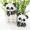 Crystal Chengkai 10pcs Silikon Panda Teether DITer Bebek Duş Çiğneme Kolye Hemşirelik Duyusal Diş çıkarma Emziki Kukla Takı Hayvan Oyuncak