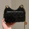 Bolsa de ombro feminina acolchoada Hobo com corrente França Moda de luxo Diamante Lattice Couro Bolsa tiracolo bolsa feminina Feminina Tecer Corrente Tira corpo transversal Moeda de ouro Bolsa distintiva