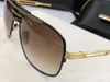 Armada Gold Siyah Metal Pilot Güneş Gözlüğü Kahverengi Gradyan Erkekler Yaz Moda Güneş Gözlüğü Sunnies Gafas De Sol Sonnenbrille Güneş Gölgeleri UV400 Gözlük Kutu