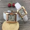 Top Rose Gold Watch Мужчины и женщины Пара кожаная водонепроницаемая 25 мм 31 -мм браслет мода золотой браслет Ladies Watch324V