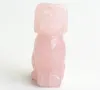 2.0インチ天然ローズクォーツ彫刻クリスタルレイキヒーリング犬像動物トーテム彫刻