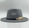 Szerokie brzegowe czapki wełna fedora czapka hawkins poczuć kapita ladies trilby chapeu feminino kobiety mężczyzn Jazz chrzestne czapki sombrero czapki