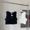 Summer Women Crop Tops Tops Projektanty Camis Women kamizelka T-shirt bawełniane hafty haftowe topy tees top zbiorniki jogi zbiorniki camis kamizelki projektant krótkiej kamizelki sportowe s m l