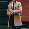 Men's Jackets Men Lapel Collar Long Sleeves Blazer Business Casual Slim Windbreaker Warm Coat Trench Single Breasted Overcoat Formal Jack