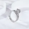 Anelli a grappolo 2CT Crown Teardrop Lab Diamond Ring Moissanite Engagement Women 18K White Gold Plated Regalo di San Valentino