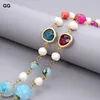 Pendant Necklaces Jewelry 56" Cultured White Pearl Multi Color Agate Crystal Long NecklacePendant