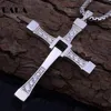 Halsband Ny snabb rasande hiphop halsband hänge dominic toretto cross topp 316 rostfritt stål med kristall hänge för män gåva