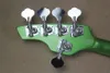 Custom Shop Bongo 5 Strings Music Man Electric Bass Guitar Metallic Green Musicman Ernie Ball Sting Ray 9v Battery HH Active Wire Black Hardware