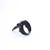 Bagues de grappe prix direct usine conception Unique bouche de corbeau anneau en acier inoxydable noir Animal pointu
