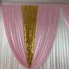 Curtain 10ft X10ft White Pink Ice Silk Gold Sequin Drape Backdrop Wedding Birthday Party Decoration