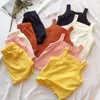 Conjuntos de ropa 2 piezas conjunto de ropa para niños niña niño camisetas sin mangas pantalones trajes de verano Color sólido niñas niños chaleco niños pijamas 230520