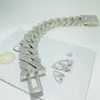 مجوهرات الهيب هوب 26 ملم 925 فضي صلبة مثلج خارج الرابط الكوبي Moissanite Prong Cupan Bracelet VVS Diamond Cuban Bracelet