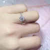 Ringen 0,52 karaat Moissanite verlovingsringen voor dames 14K wit verguld sterling zilver Lab diamanten ringen trouwring sieraden