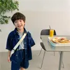 Clothing Sets Fashion Baby Girl Boy Denim Clothes Set Short sleeve Jacket Shorts 2PCS Infant Toddler Kid Jean Suit 1 10Y 230520