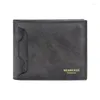 Storage Bags Short Men Wallets Slim Separate Card Holder Design Name Print Male Wallet High Quality Brand Po Small Purses