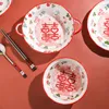 Bigs estilo chinês xiwan xichopsticks utensílios de casamento cerâmica xizi e pratos presentes