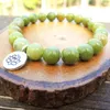 Bangle Wholesale AA Grade African Jades Bracelet New Design Lotus Charm Yoga Energy Bracelet For Women Natural Gem Stone Jewelry