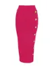 Jupes ly arrivées femmes bouton noir bleu et rouge corps bandage ski designer taille haute haute rue fête club crayon ski 75cm 230520