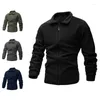 Vestes pour hommes Zipper Jacket Men Solid Color Top Slim Sporty Double Face Fleece