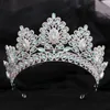 Grande opale cristal couronnes diadème Banquet diadèmes Pageant fête mariage Costume fête bijoux de cheveux