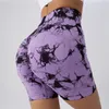 Seamless Tie Dye Push Up Yoga Shorts For Women High Waist Summer Fitness Workout Running Cycling Sports Gym Shorts Mujer