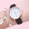 Relojes de pulsera para mujer, reloj de cuarzo, conjunto de pulsera, relojes de moda para ver la noche, reloj de moda para estudiantes con pulsera para mujeres y niñas, gota de regalo