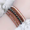 Tennisarmbanden 5 lagen natuursteenleer Bracelet Exquisiet Pearl Crystal Silver Hematiet kralen Wrap Drop