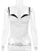 Women's Tanks Camis Suninheart Thick Satin Bustier Corset Crop Top with Chest Pads Spaghetti Strap White Bodycon Summer Women Tops Fishbone 230520