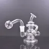 Volcanee Vortex Hookah Tornado Cyclone Recycler Bong en verre 14mm Femme Mini Bong Pipe à eau Bubbler Dab Rig avec tuyau de brûleur à mazout en verre mâle et bol à tabac