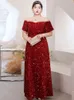 Plus Size Evening Dress Long Party Gowns Shining Sequins Sheer Neckline with Crystal Prom Dresses