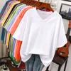 نساء زائد الحجم tshirt ebaihui 100 القطن l5xl t قميص الصلبة لون tshirt الأساس قصير الأكمام أعلى الصيف v القمصان كبيرة الحجم 230520