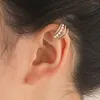 Sırtlar Küpe Vintage Çok Katmanlı İnci Rhinestone Kulak Kuff Clif Klif Klip Klipler Pierced C Şekli Küçük Earcuff Wrap Clips Takı