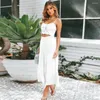 Casual jurken Sexy Suspender Jumpsuit Europeaan en Amerikaanse zomer Leisure Beach Lazy Wide been Rechte broek Pak voor vrouwen