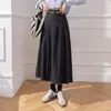 Skirts Ladies Elegant Large Hem Pleated Long Skirt Women Chic Black Casual Faldas Largas Female Korean Fashion Clothing 2