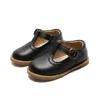 Flat Shoes COZULMA Girls Leather 1-6 Years Children Boys Fashion Flats Kids T-Strap Hook & Loop Casual Size 21-30