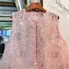 Kvinnors västar 2023 Summer spetsväst kvinnor design fashionabla kinesiska stil paljetter broderad pärlstav organza tunna västar