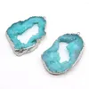 Подвесные ожерелья натуральный камень нерегулярные голубые кристаллические прелести DIY для колье браслета изделия изготовления аксессуаров