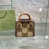 Designer di lusso Borsa a tracolla in bambù marrone Tote bag bicolore in pelle di coccodrillo Hardware doppio oro per donna 27CM-20CM