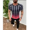 Heren t shirts 2023 sik zijden print t-shirt zomer hiphop mode strepen casual korte mouw polyester snel droog