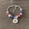 10pcs hurtowa snap biżuteria patriotyczna gwiazda koraliki w kształcie serca amerykańska flaga flaga snap bransoletki prezenty pulsera