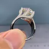 Pierścienie klastrowe modny ślub wieczny pierścionek miłosny z genialnym CZ wysokiej jakości 925 srebrnego srebrnego biżuterii dla kobiet