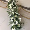 Decorative Flowers 50/100CM DIY Wedding Flower Wall Arrangement Supplies Silk Peonies Rose Artificial Floral Row Decor Marriage Iron Arch