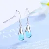 Aretes De Plata De Ley S925 Aretes De Plata Ley 925 Mujer Pendiente Para Mujer Gota De Agua De Moda Zafiro Orecchini Mujer