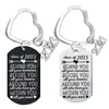 Stainless Steel Graduation Gift Keychain Rings Key Holder Class of 2023 Graduation Ceremony Souvenir College Student Keychain